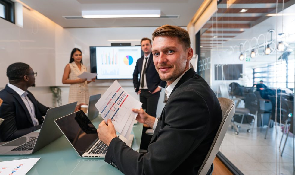 Multiracial business people having meeting and brainstorming discussed about work in conference room in the creative office.