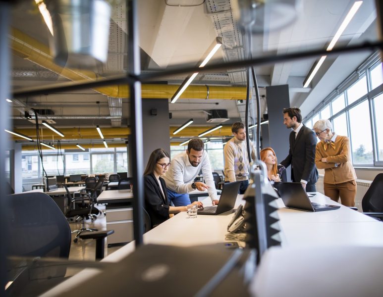 Group of business people working in the modern office